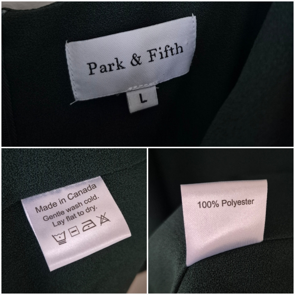 Park & Fifth Abbot Wrap Front Dress Dark Forest Green Color - Picture 9 of 9